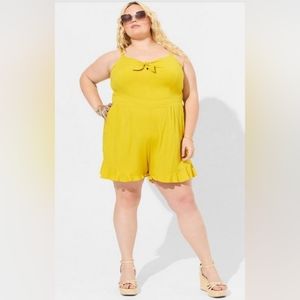 Challis Tie Front Romper 3X